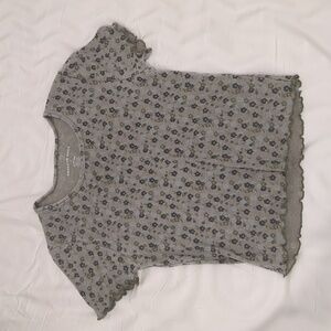 American eagle green floral baby tee